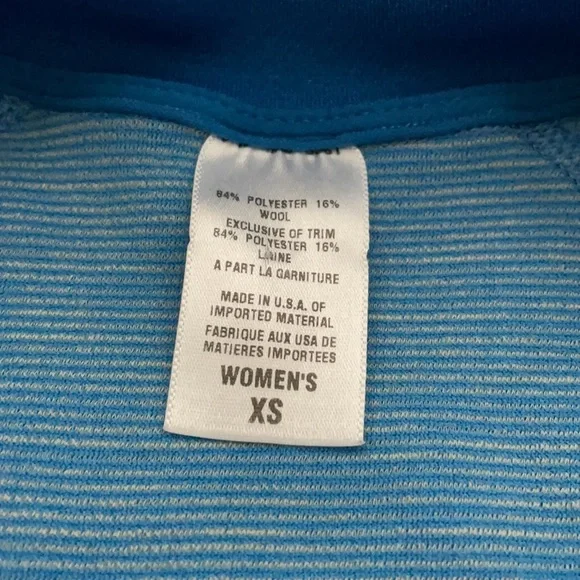 Patagonia 2-Way Zip Jacket Blue XS Wool Blend Outdoor Fitted - Picture 5 of 6